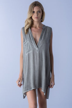 Distressed Low Neck Tunic - Hippie Vibe Tribe
