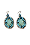 Turquoise Silver Beaded,Moon Earings - Hippie Vibe Tribe