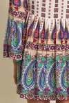 Bohemian Paisley Peasant Dress - Hippie Vibe Tribe