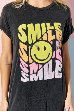 SMILE SMILE SMILE Long T-Shirt Dress