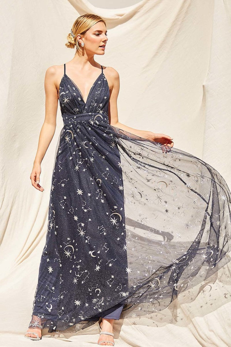 Awesome Moon, Stars Maxi Dress – Hippie Vibe Tribe
