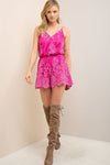 Short and Sassy Magenta Festive Embroidered Romper - Hippie Vibe Tribe