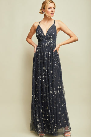 Awesome Moon, Stars Maxi Dress Awesome Moon, Stars Maxi Dress