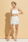 White Fringe Top & Mini Skirt