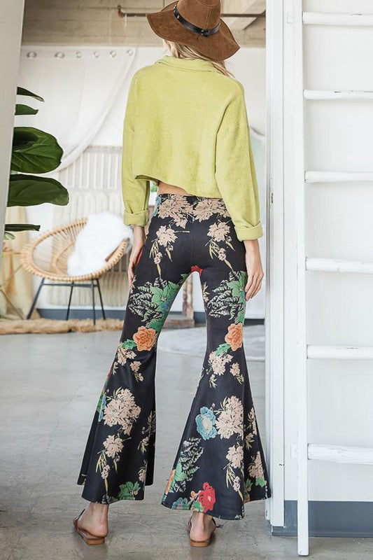 Black Floral Girl Hippie Flare Bell Bottoms – Hippie Vibe Tribe